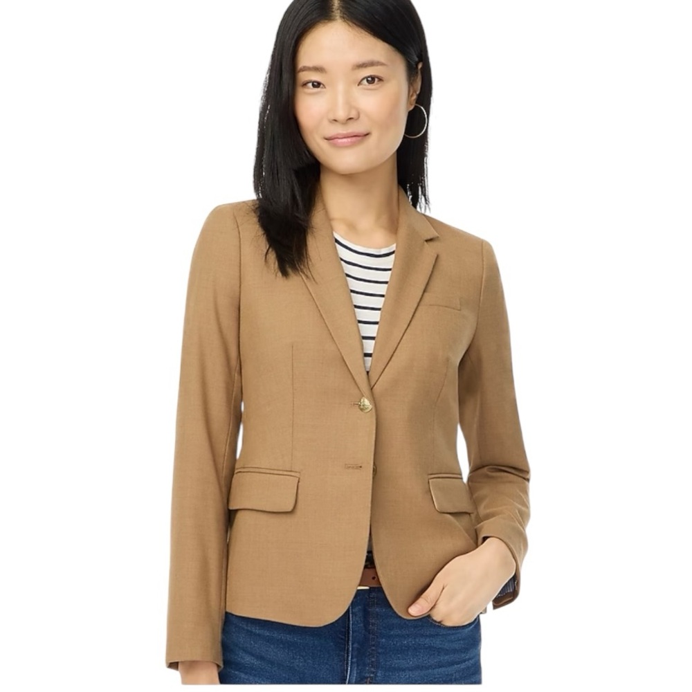 J. Crew Schoolboy Camel Single-Button Blazer